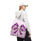 Purple Leopard Bow Couture - Tote Bag