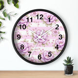 Lilac Sugar Blossom Stripes - Wall Clock