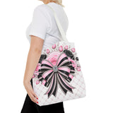 Pink Noir Couture Diamond Bow - Tote Bag