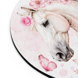 Blushing Rose Equestrian Horse - Mouse Pad