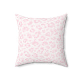 Pink Leopard Print Diamonds - Square Pillow