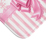 Princess Pink Damask Bow - Bath Mat