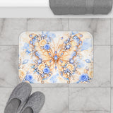 Buttercream Sapphire Blossom Butterfly - Bath Mat