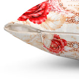 Ruby Diamond Roses Perfume Bottle - Square Pillow