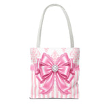 Princess Pink Damask Bow - Tote Bag