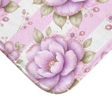 Lilac Sugar Blossom Stripes - Bath Mat