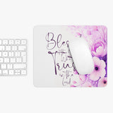 Purple Flower Bouquet - Blessed is the One - Mouse Pad (Faith)