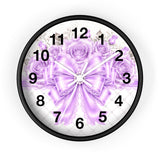 Lavender Lace Diamond Bow - Wall Clock