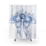 Blue Couture Diamond Bow - Shower Curtains