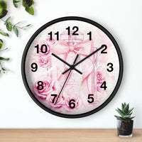 Wall Clock - Pink Blush & Roses Perfume Bottle - Blessed
