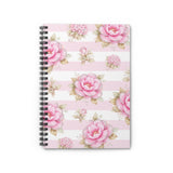 Pink Sugar Blossom Stripes - Spiral Notebook