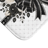 Ivory Noir Couture Diamond Bow - Bath Mat