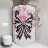 Pink Noir Couture Diamond Bow - Shower Curtains