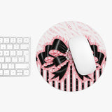 Black & Pink Ruffle Bow | Pink Zebra Print - Mouse Pad