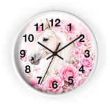 Blushing Rose Equestrian Horse - Wall Clock