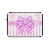 Orchid Lilac Damask Bow - Laptop Sleeve