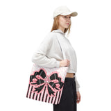 Black & Pink Ruffle Bow Couture | Pink Zebra Print - Tote Bag