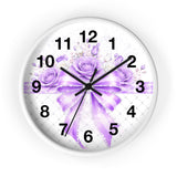 Purple Couture Diamond Bow - Wall Clock