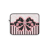 Black & Pink Ruffle Bow Couture | Pink Zebra Print - Laptop Sleeve