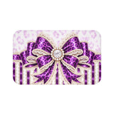 Purple Leopard Bow Couture - Bath Mat