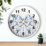 Celestial Blue Diamond | Damask Bow Couture - Wall Clock