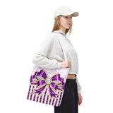 Purple Leopard Bow Couture - Tote Bag