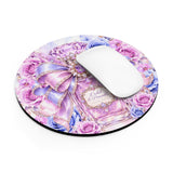 Orchid Periwinkle Perfume Bottle | Diamond Bow Couture - Mouse Pad