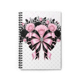 Pink Noir Couture Diamond Bow - Spiral Notebook
