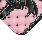 Obsidian Lace Bow in Princess Pink - Bath Mat