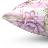 Lilac Sugar Blossom Stripes - Square Pillow