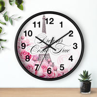 Wall Clock - Dreams Come True - Paris Dreams - Pink