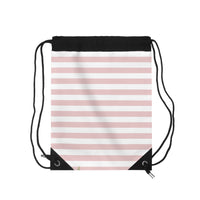 Drawstring Bag-Pink Cream Floral Dream-Stripes