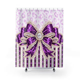 Purple Leopard Bow Couture - Shower Curtains