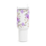 Glam Cup Tumbler, 40oz - Watercolor Purple Floral - White