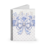 Duchess Blue Diamond Bow - Spiral Notebook