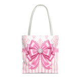 Princess Pink Damask Bow - Tote Bag