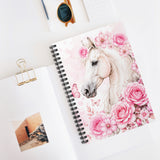 Blushing Rose Equestrian Horse - Spiral Notebook