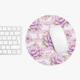 Lilac Sugar Blossom Stripes - Mouse Pad