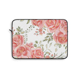 Laptop Sleeve-Luscious Pink Floral-Gold Trim