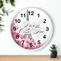 Wall Clock - Dreams Come True - Paris Dreams - Pink