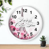 Wall Clock - Dreams Come True - Paris Dreams - Pink