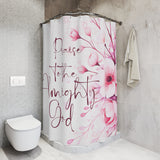 Pink Flower Bouquet - Praise Almighty God - Shower Curtains (Faith)