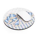 Celestial Blue Diamond | Damask Bow Couture - Mouse Pad