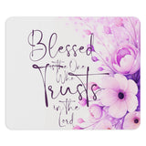 Purple Flower Bouquet - Blessed is the One - Mouse Pad (Faith)