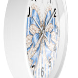 Celestial Blue Diamond | Damask Bow Couture - Wall Clock
