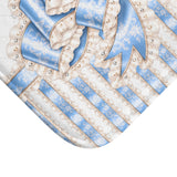 Celestial Blue Diamond | Damask Bow Couture - Bath Mat