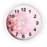 Wall Clock - Pink Dahlia Glitter - Give Thanks in all Circumstances