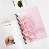 Spiral Notebook (Small) - Pink Dahlia Glitter - Give Thanks in all Circumstances