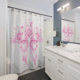 Pink Couture Diamond Bow - Shower Curtains