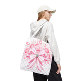 Candy Stripe Pink Couture Bow - Tote Bag